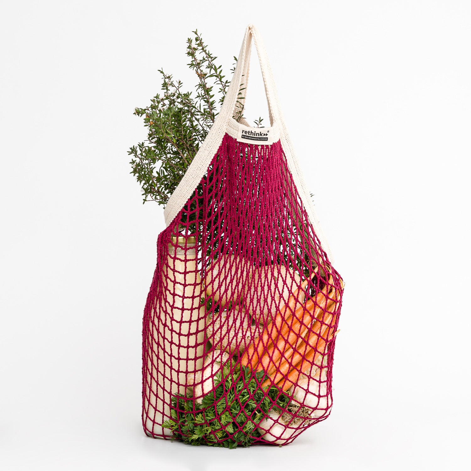 String Bag - Short Handle Rhubarb